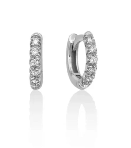 Orecchini a Cerchio con Diamanti in Oro Bianco Miluna ERD2705