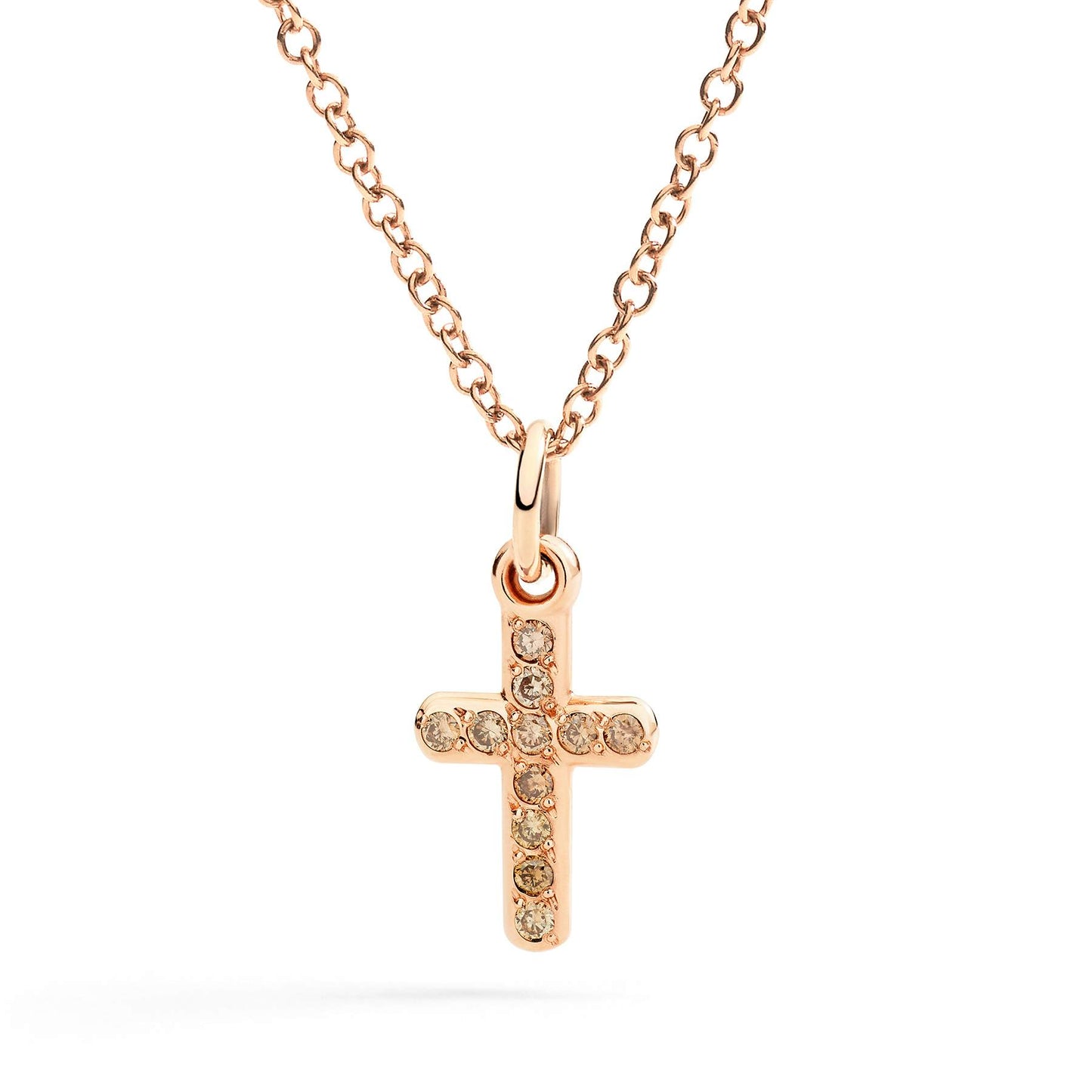 Ciondolo Croce Oro Rosa e Diamanti Dodo DMC6008-CROSS-DBR9R