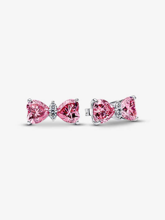 Orecchini Fiocco Luminoso Rosa Grande Argento Sterling 925 Pandora 294265C01