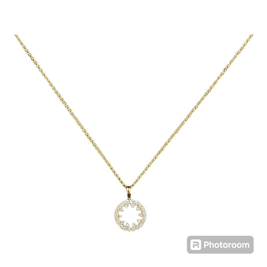Girocollo Sole Oro Rosa 18 Kt E Diamanti Crivelli 370-XN4376