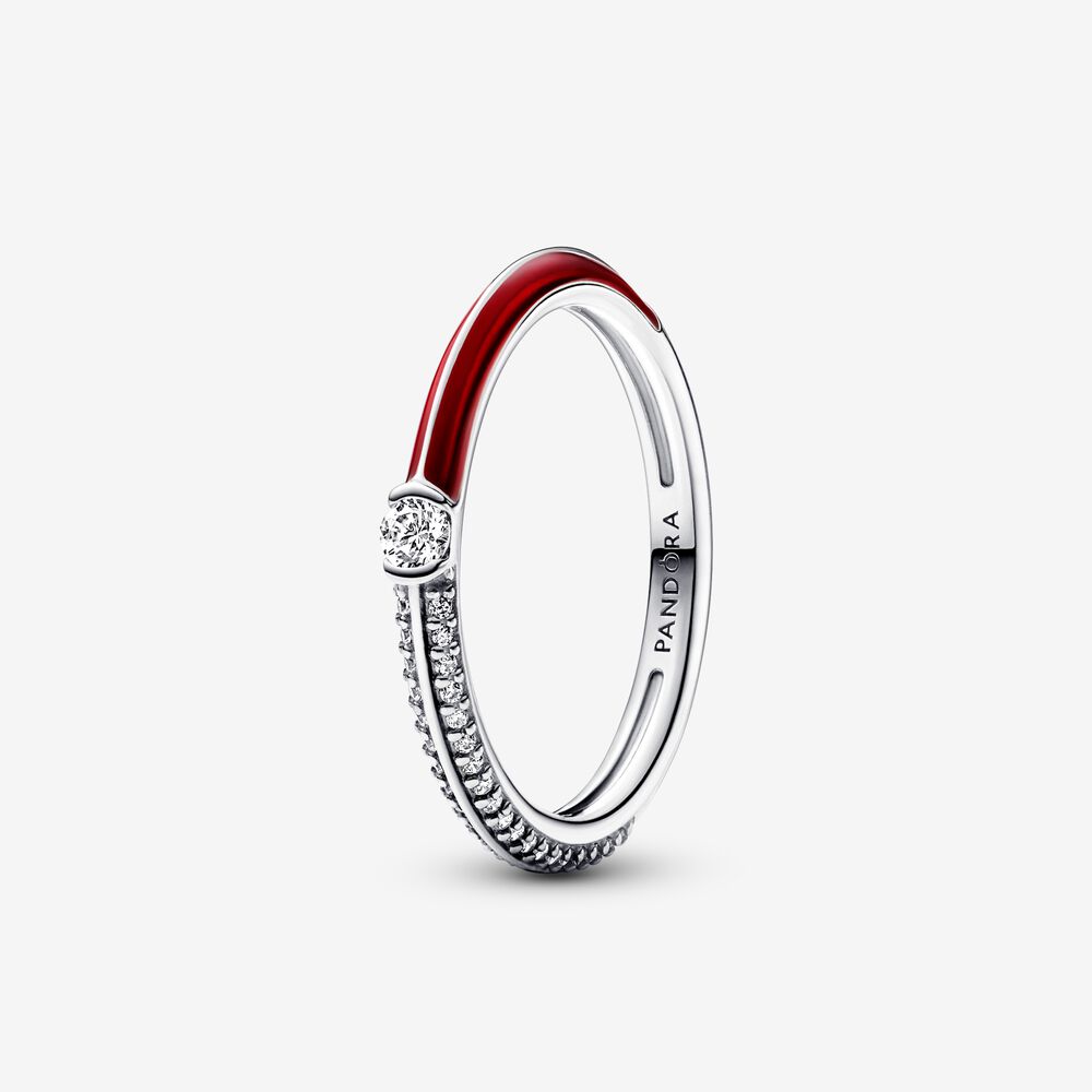 Luminous Stones & Red Enamel Ring Pandora ME 192528C01