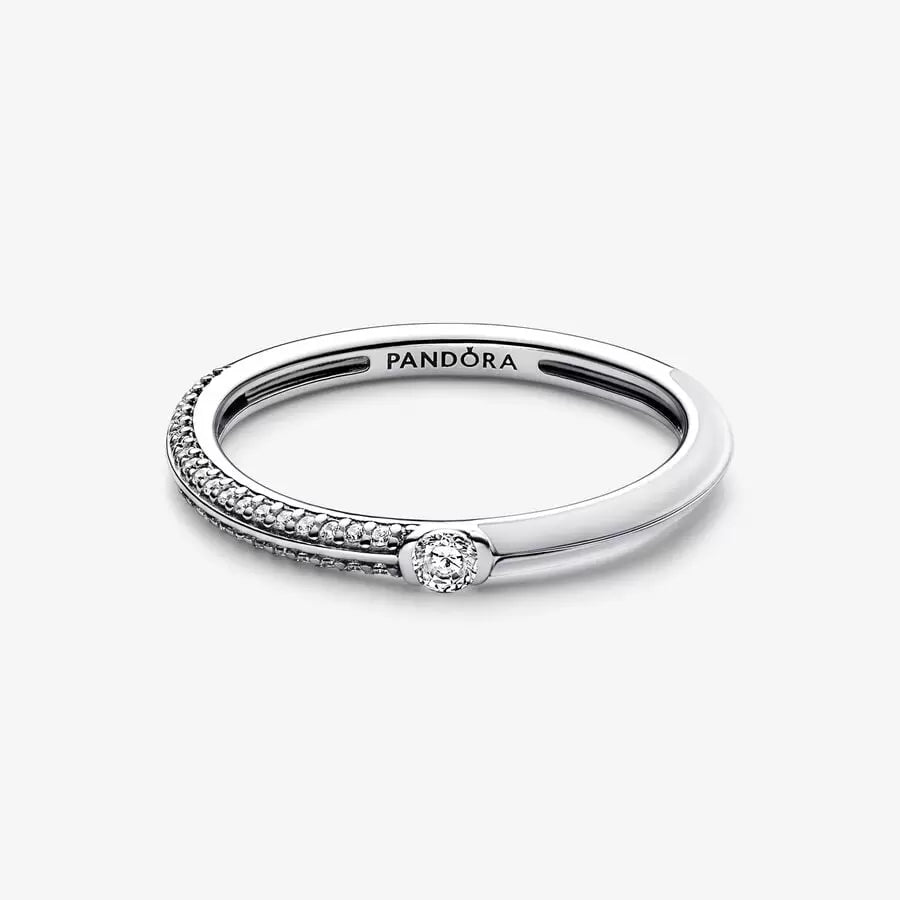 Luminous Stones & White Enamel Ring Pandora ME 192528C02
