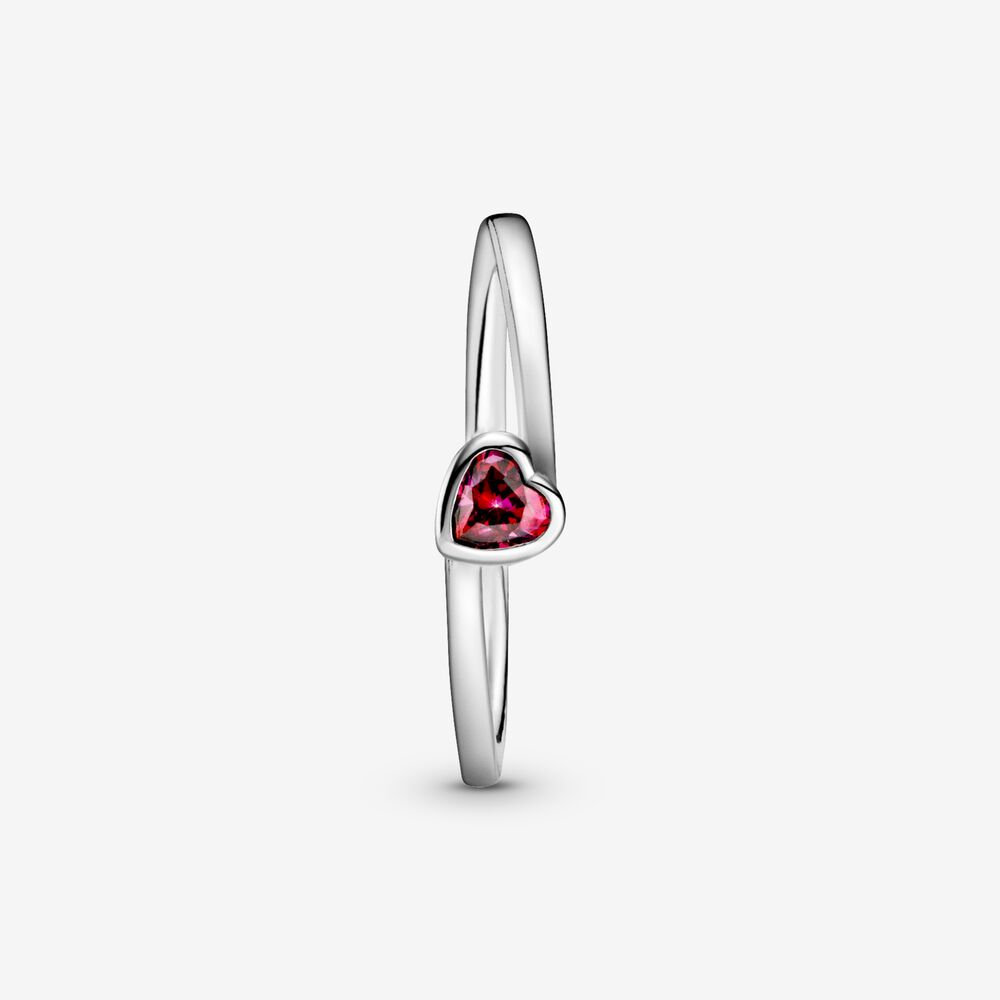 Pandora Red Oblique Heart Solitaire Ring 199267C01