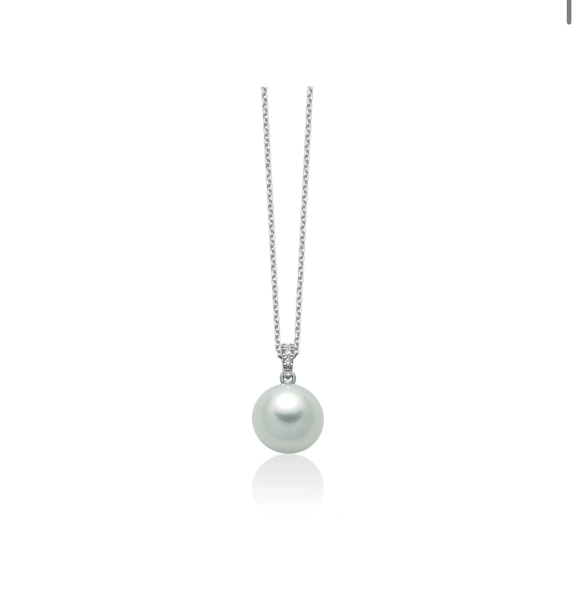 Collana di Perle Oriente 8-8,5mm con Diamanti Sull'occhiello in Oro Bianco Miluna PCL5501