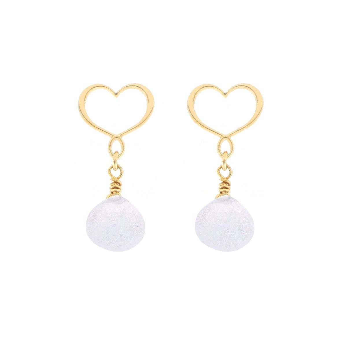Coppia di Orecchini Cuore Calcedonio Maman et Sophie ORGCC41CA