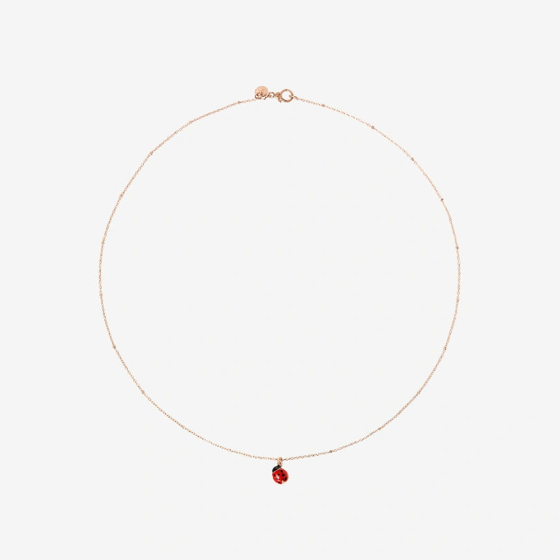 Collana Mini Coccinella Oro Rosa & Smalto Dodo DCB9001_LADYX_ERO9R