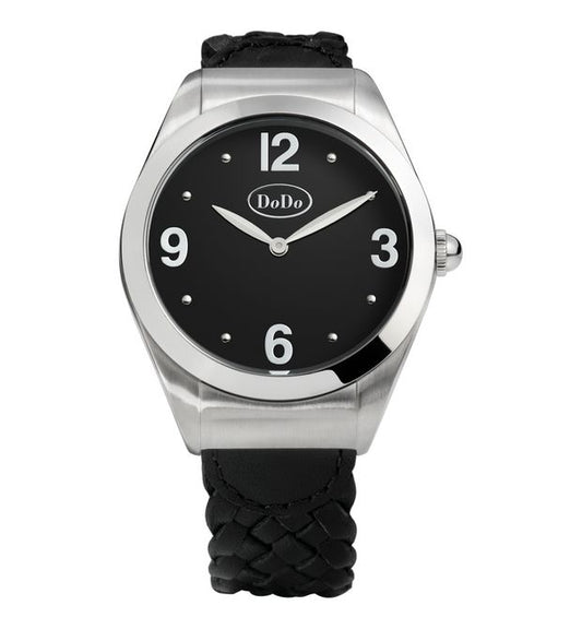 Black And Steel Watch Black Steel and Leather 37 Mm Dodo Wad6ne