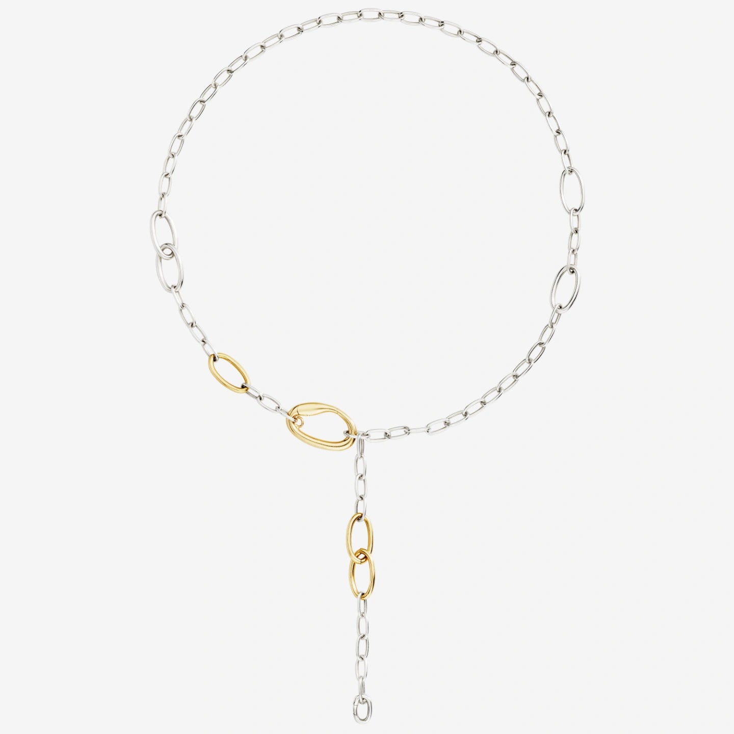 Collana Essential Argento E Argento Dorato 18 kt 50 cm Dodo  DCC5005_ESSEN_00YAG