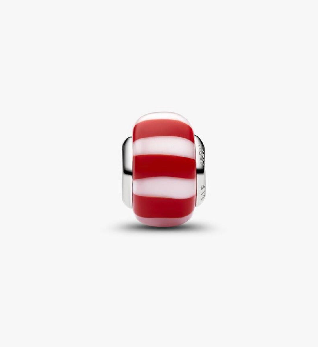 Charm Mini Vetro di Murano Caramella Rossa con Finitura in Platino Pandora 735071C01