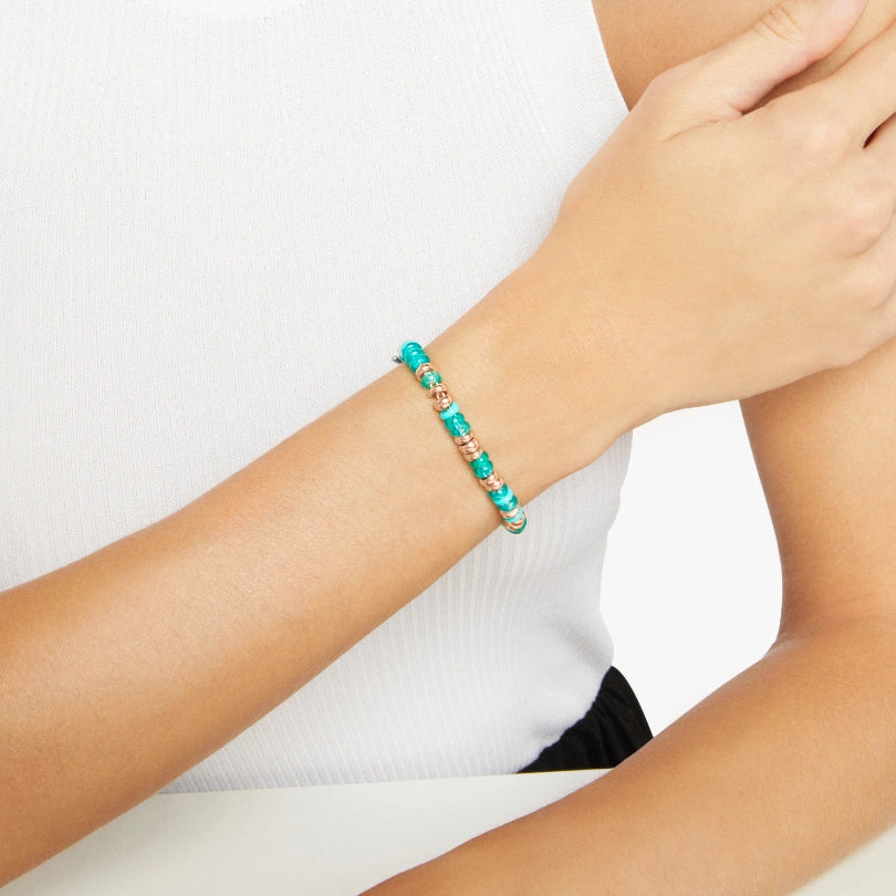 Bracciale Rondelle Argento Dorato & Plastica Riciclata Dodo DBC2004_RONDE_VERAG