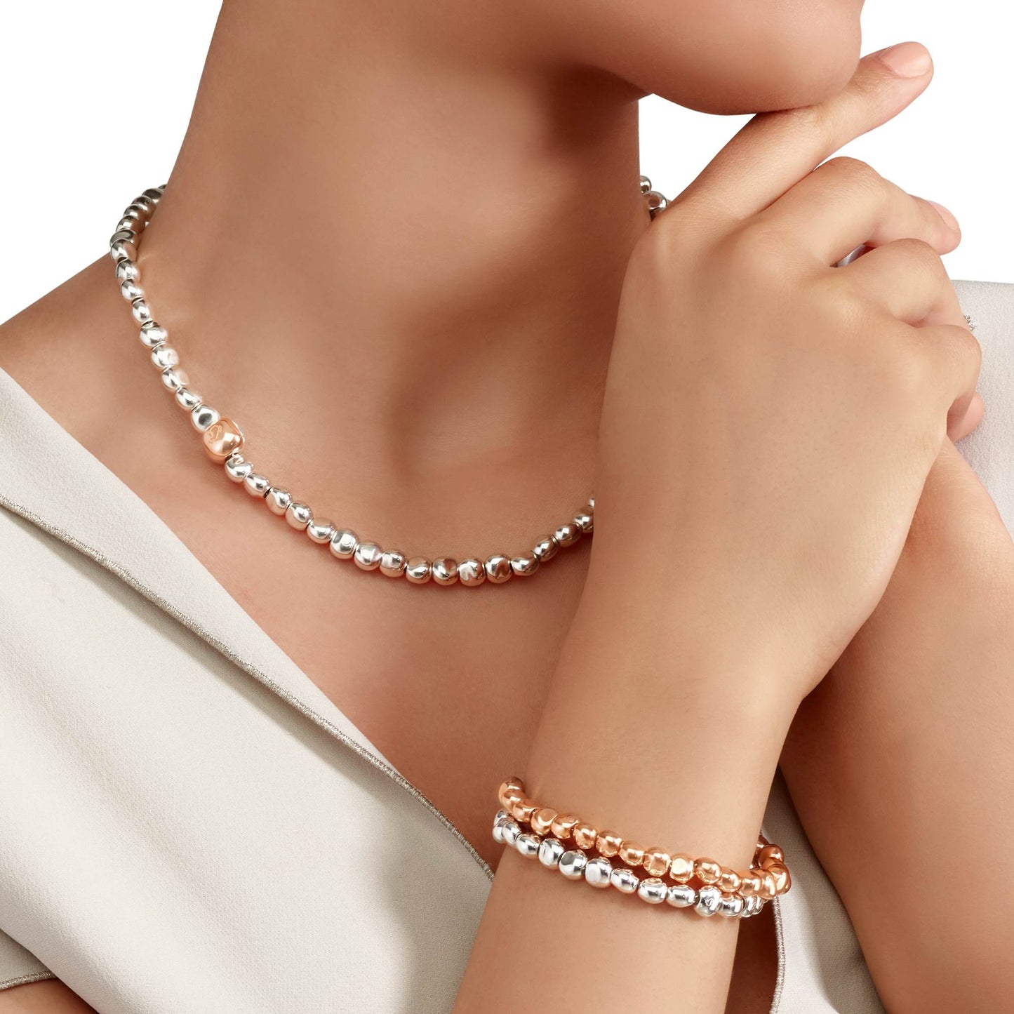 Collana Pepita Argento e Oro rosa Dodo DCC5002-PEPIT-0009A