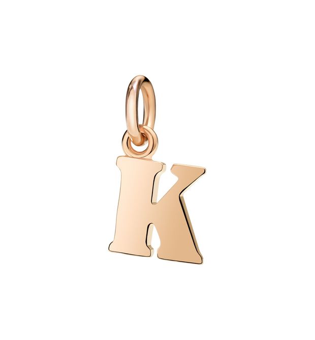 Small Letter K Pendant in 9 Kt Rose Gold Dodo Dlet9p/k