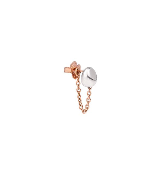 Orecchino Pepita Con Catena Oro Rosa 9 Kt e Argento Dodo DHC0003_PEPIT_0009A