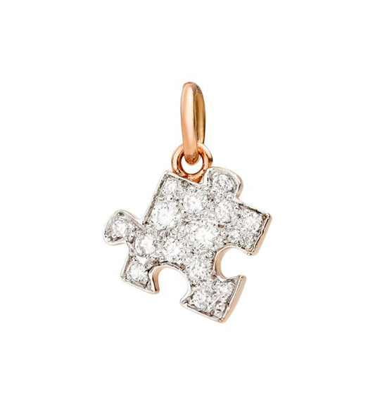 Ciondolo Puzzle Oro Rosa 9 kt Diamanti Dodo DMC1002_PZZLS_DB09R