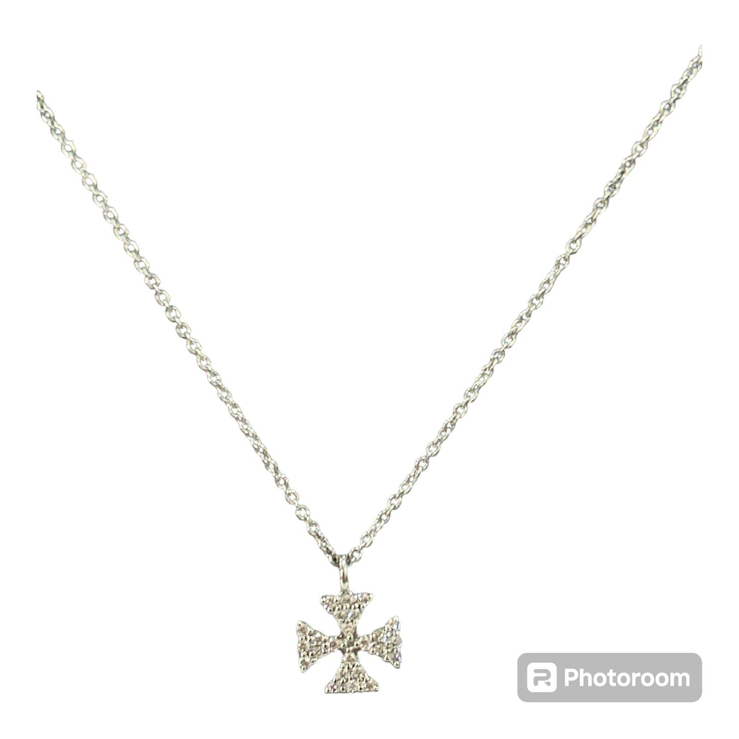 Girocollo Croce Oro Bianco 18 Kt E Diamanti Crivelli 234-3664-G