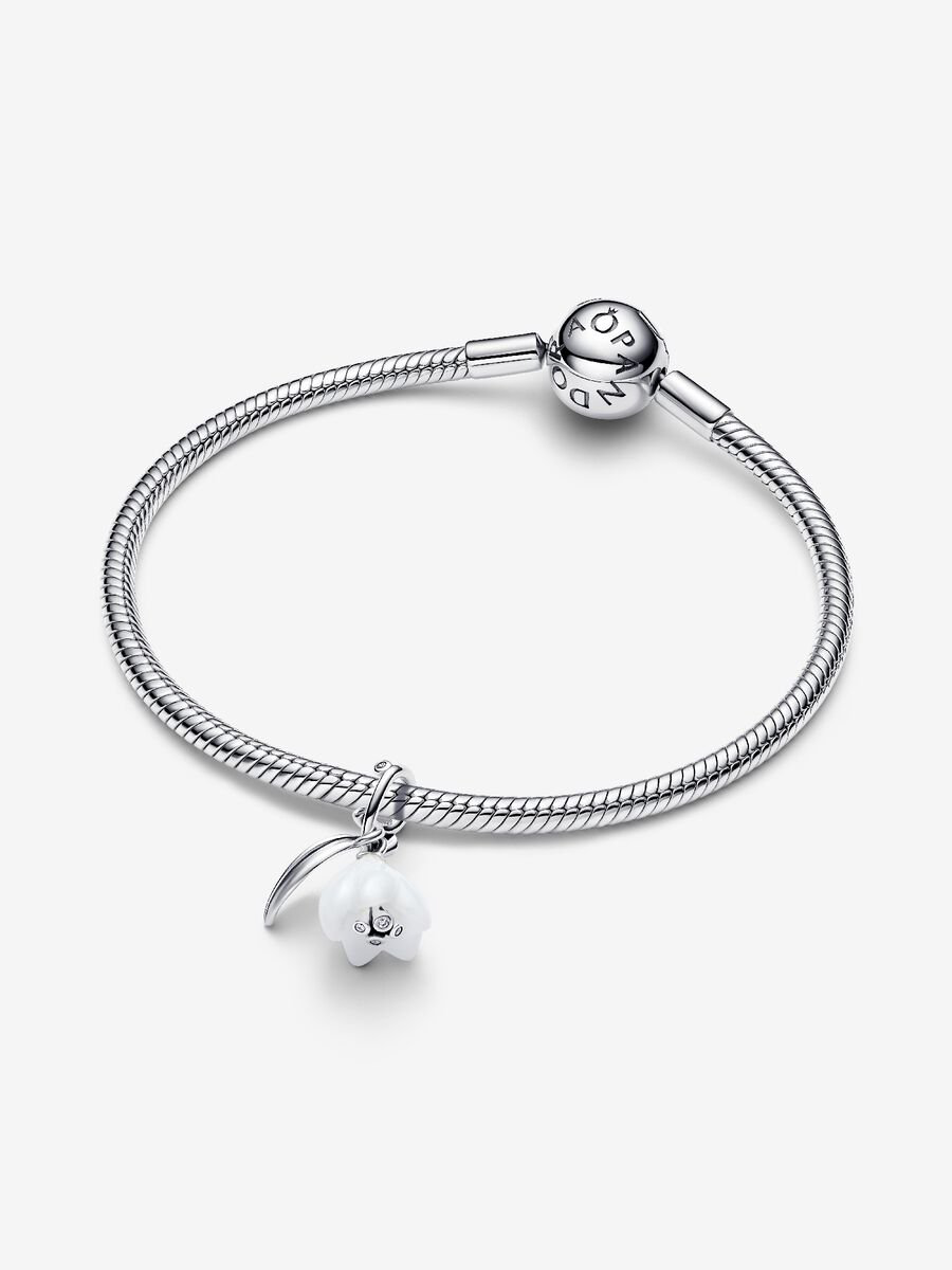 Charm Pendente Fiore Bucaneve Vetro di Murano Argento Sterling 925 Pandora 794239C01