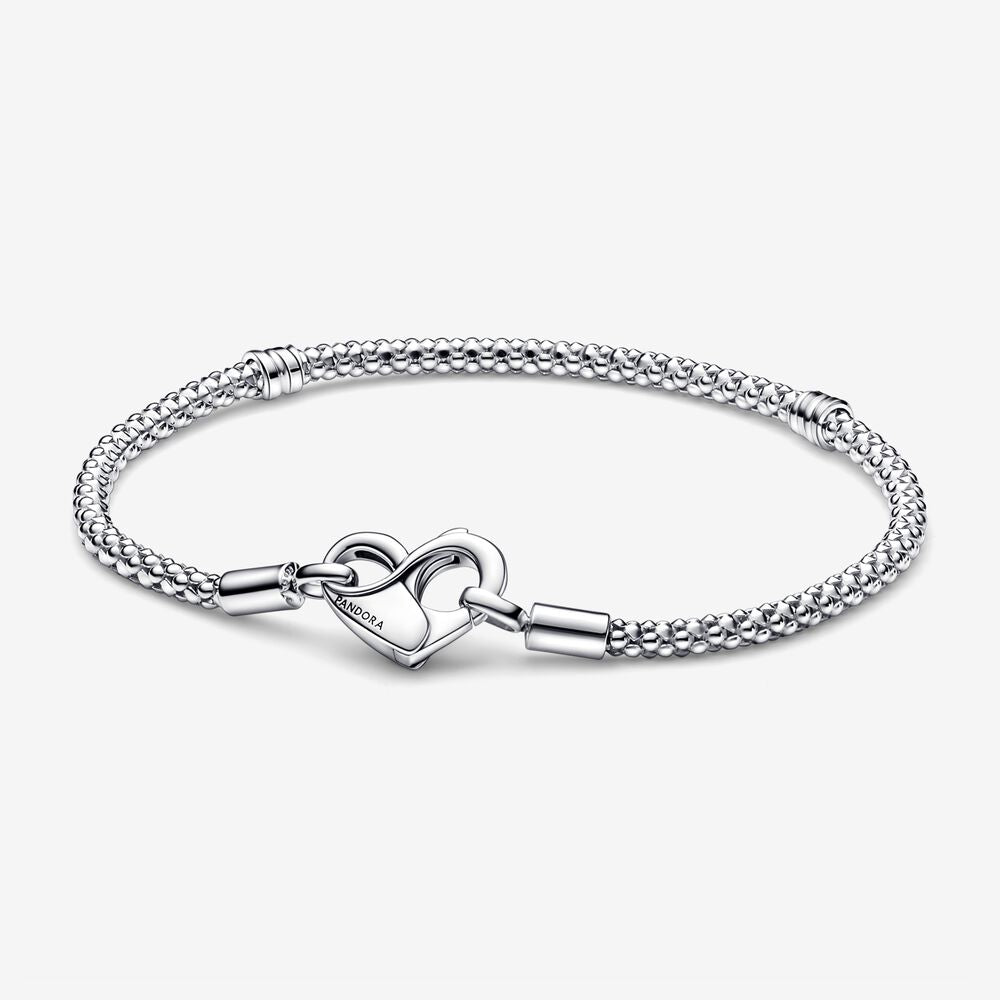 Bracciale Pandora Maglia Geometrica con Chiusura a Cuore 592453C00