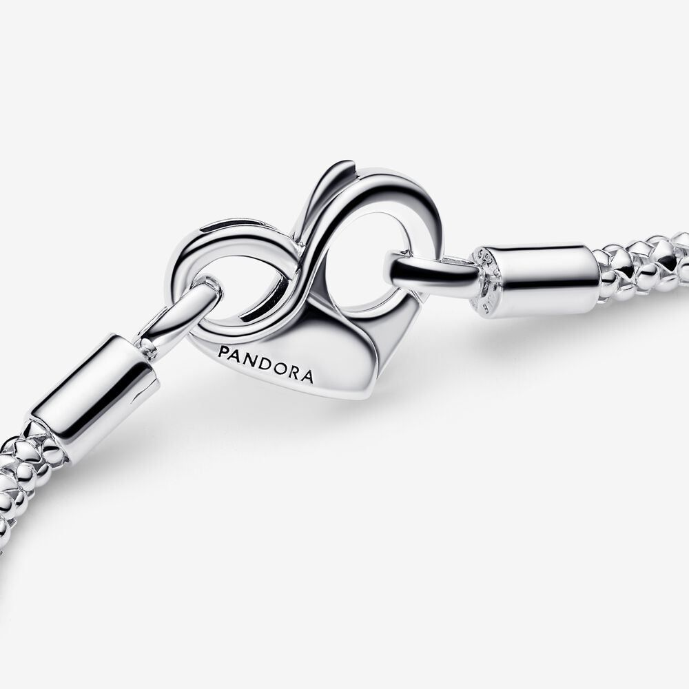 Bracciale Pandora Maglia Geometrica con Chiusura a Cuore 592453C00
