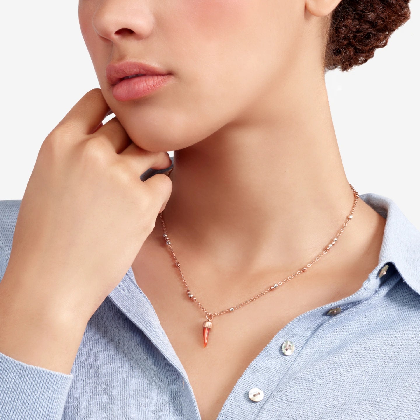 Ciondolo Corno Oro Rosa 9 Kt E Corniola Dodo DMC5014_HORNX_CY09R