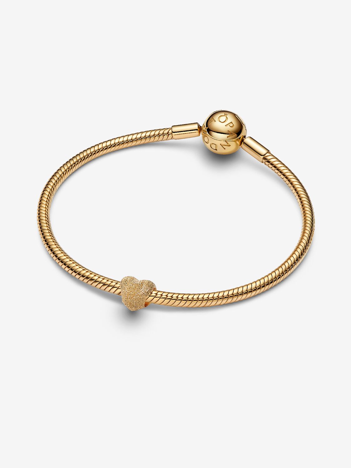 Mini Charm Cuore effetto diamantato Placcatura in Oro 14k Pandora 764000C00