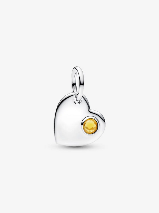 Charm Pendente Cuore con Pietra Miele Novembre Argento Sterling 925 Pandora 794295C11