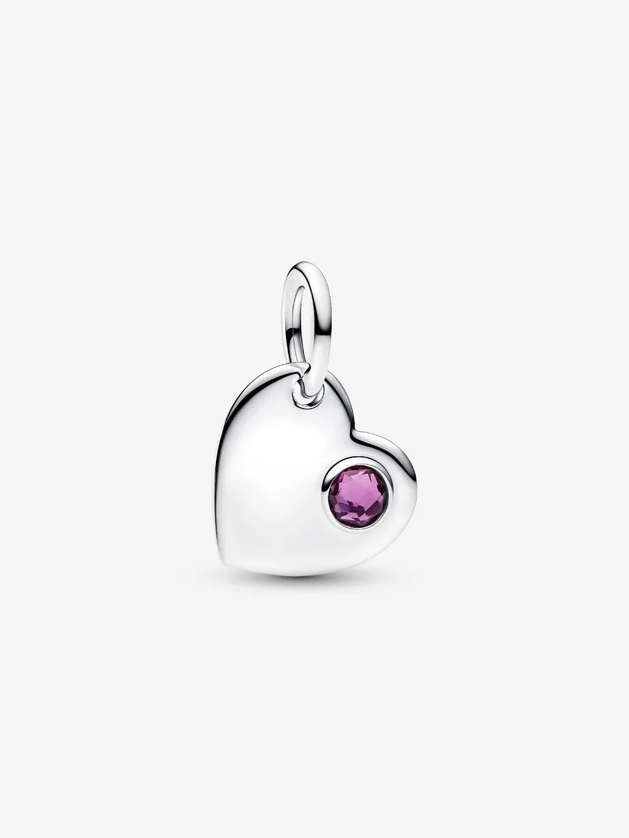 Charm Pendente Cuore con Pietra Viola Febbraio Argento Sterling 925 Pandora 794295C02