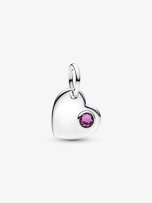 Charm Pendente Cuore con Pietra Viola Febbraio Argento Sterling 925 Pandora 794295C02