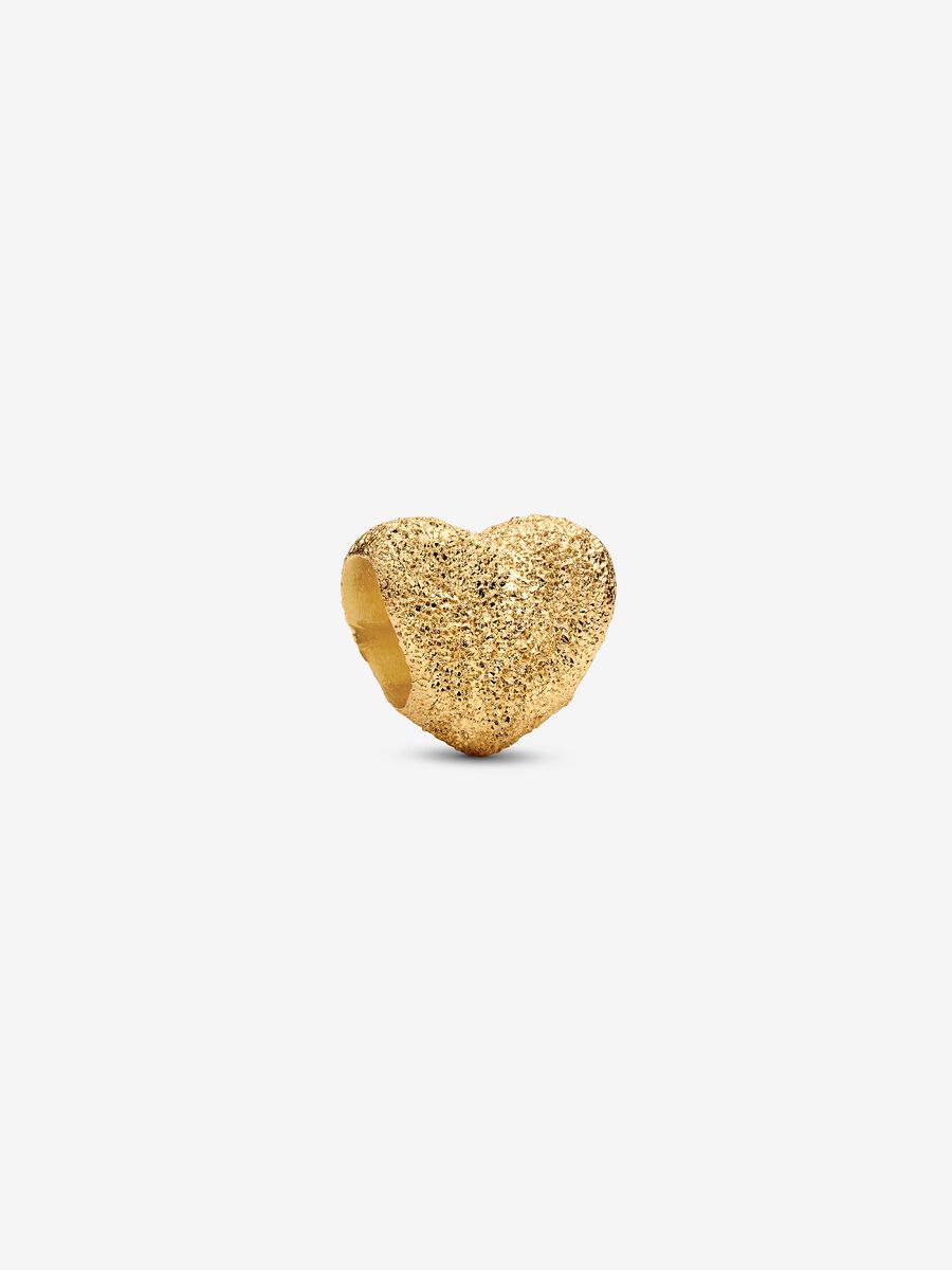 Mini Charm Cuore effetto diamantato Placcatura in Oro 14k Pandora 764000C00