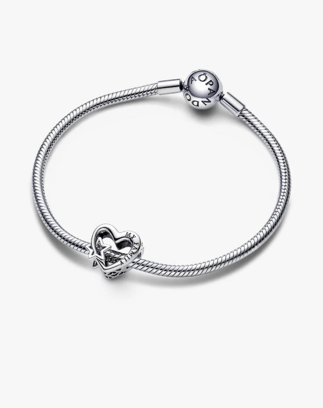 Charm Openwork Cuore con Stella Argento Sterling 925 Pandora 792829C00