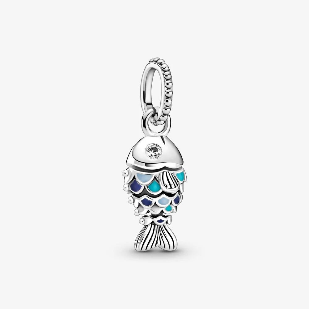 Charm pendente Pesce con squame blu Pandora 799428C01