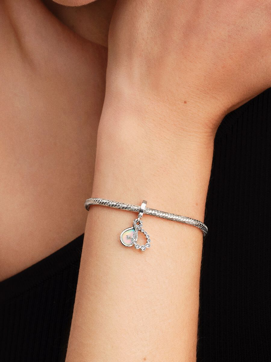 Charm Pendente Doppio Infinito Opalescente Argento Sterling 925 Pandora 794251C01