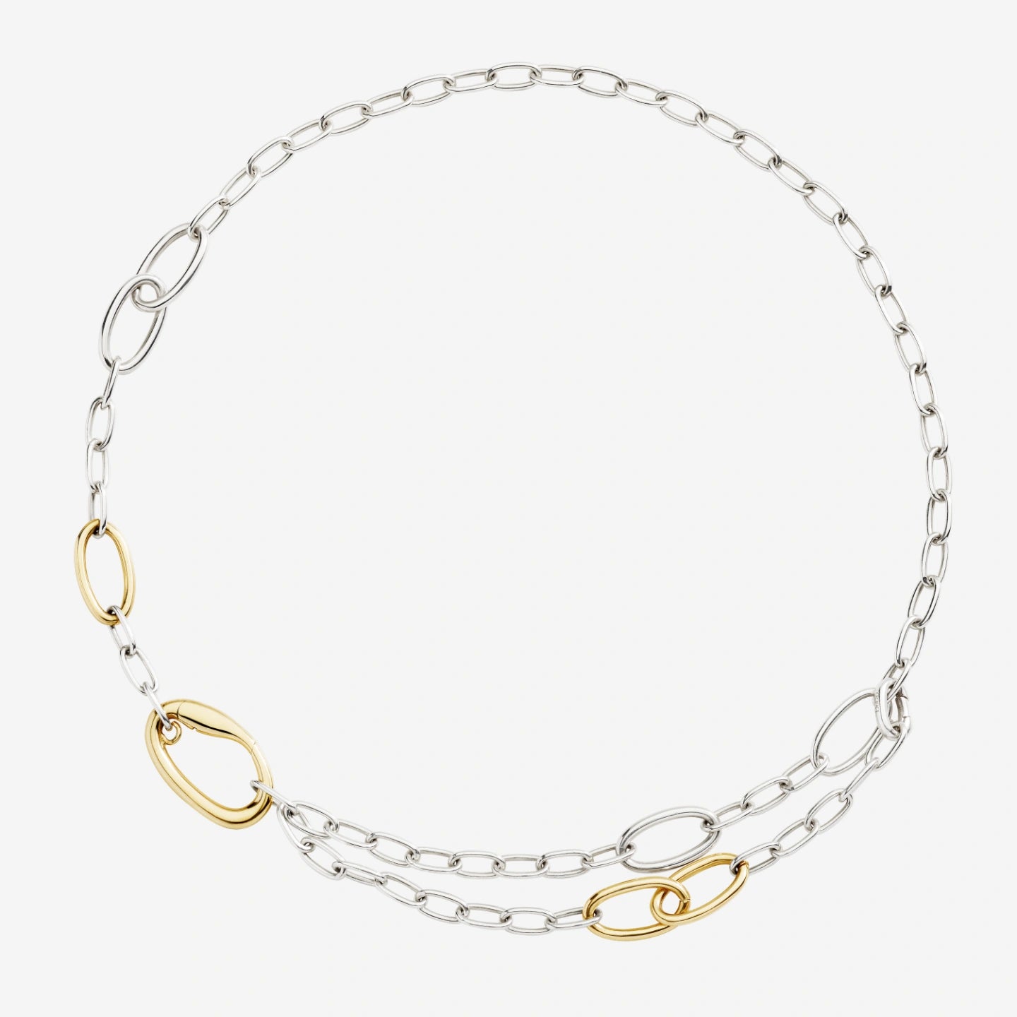 Collana Essential Argento E Argento Dorato 18 kt 50 cm Dodo  DCC5005_ESSEN_00YAG