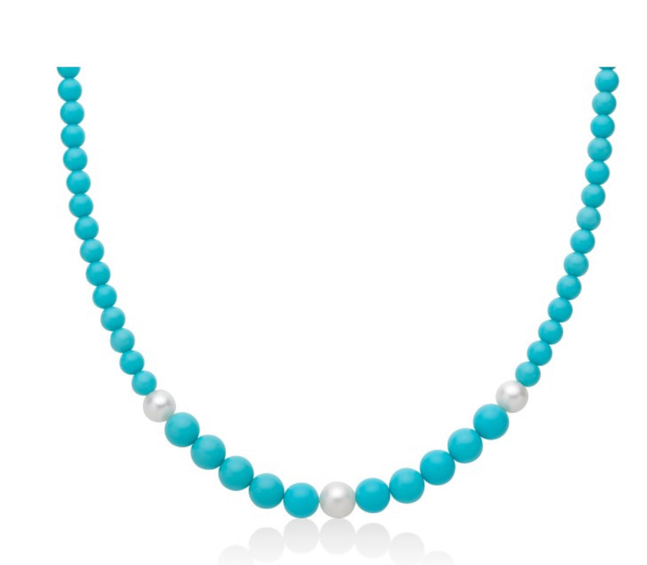 Collana “Terra e Mare” in Pasta di Turchese e Argento925 Miluna PCL6695