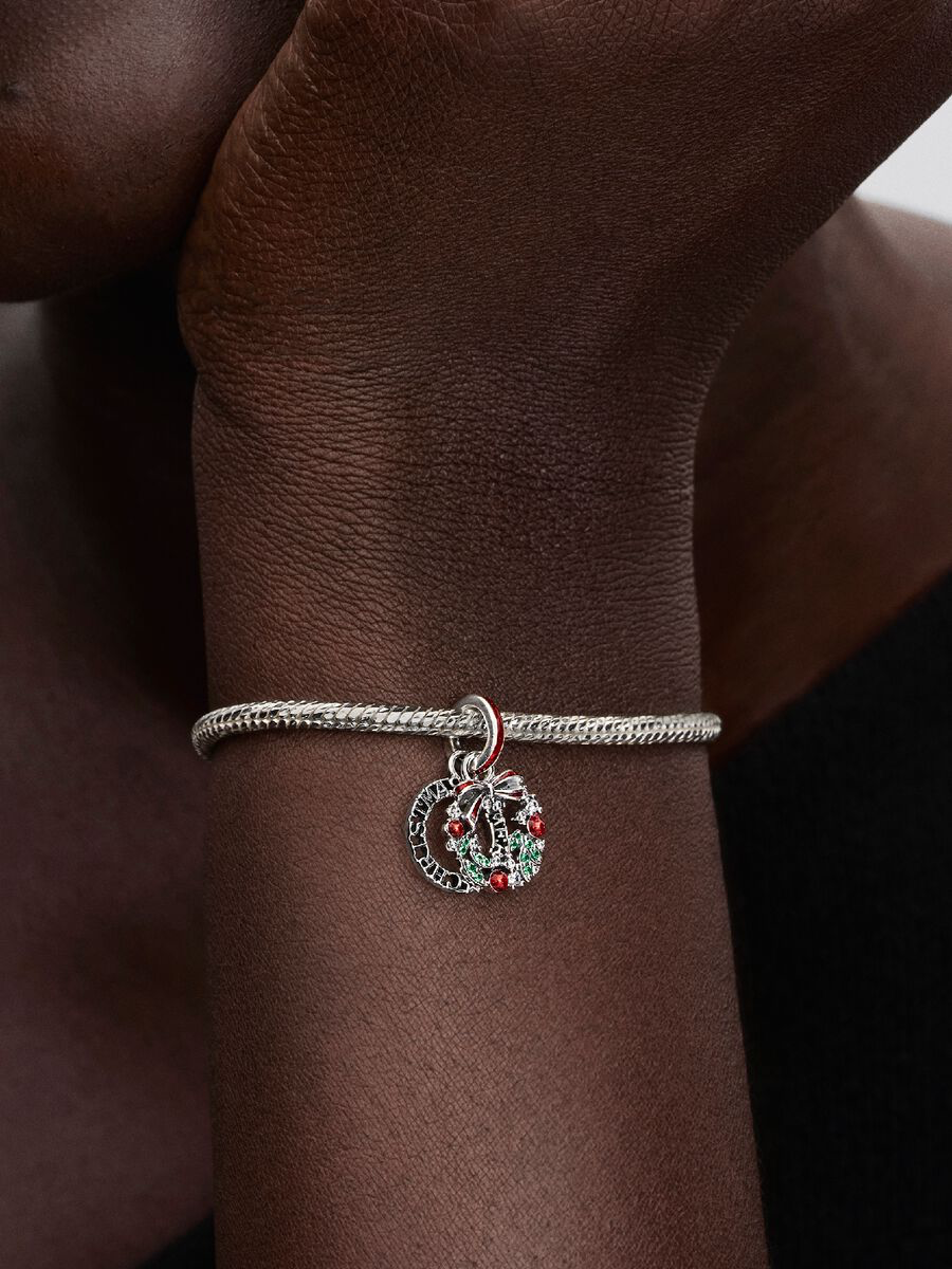Charm Pendente Doppio Ghirlanda di Natale Argento Sterling 925 Pandora 794238C01