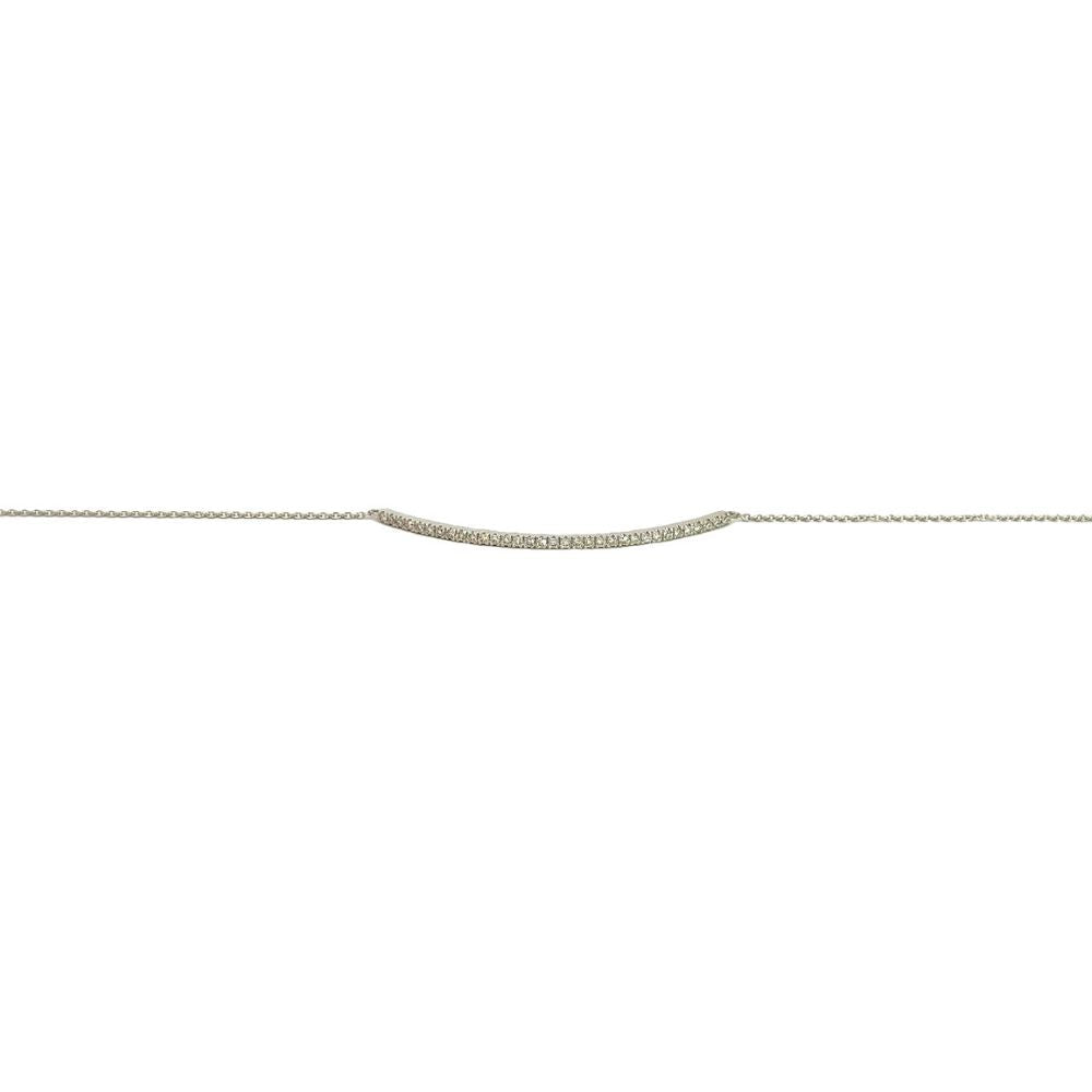 Bracciale Oro Filo Targa Oro Bianco 18 Kt E Diamanti Bianchi Crivelli 370-XB1871