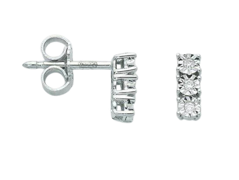 Orecchini Trilogy con Diamanti in Oro Bianco Miluna ERD2431