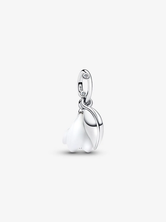 Charm Pendente Fiore Bucaneve Vetro di Murano Argento Sterling 925 Pandora 794239C01