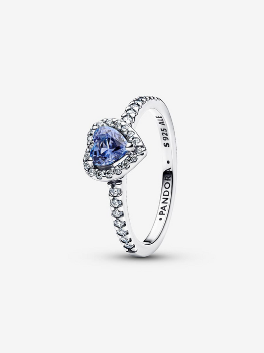 Anello Cuore in Rilievo Blu Argento Sterling 925 Pandora 198421C05