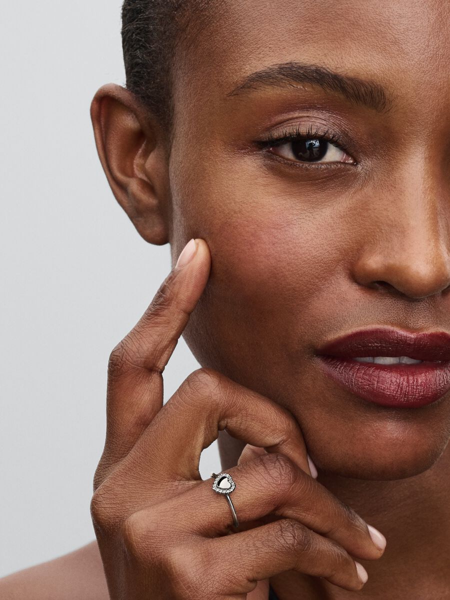 Anello Cuore e Pavè da incidere Pandora 193801C01