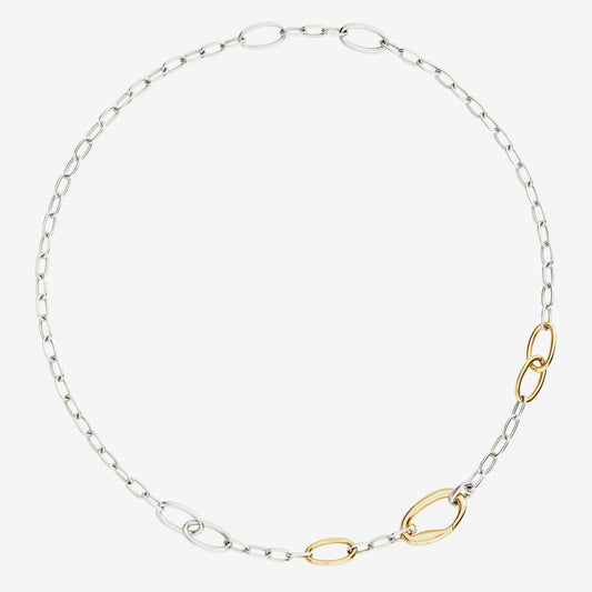 Collana Essential Argento E Argento Dorato 18 kt 50 cm Dodo  DCC5005_ESSEN_00YAG