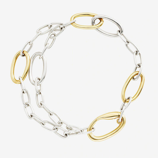 Bracciale Essential Argento E Argento Dorato 18 kt Dodo DBC5001_ESSEN_00YAG