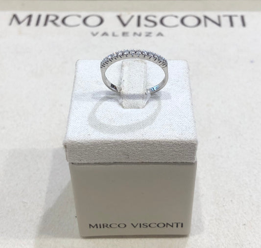 Anello Riviera con Diamante in Oro Bianco Mirco Visconti LE29/EK20