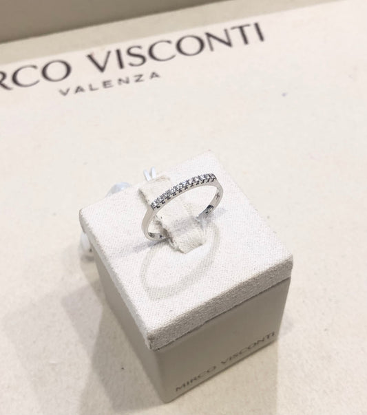 Anello Riviera con Diamante in Oro Bianco Mirco Visconti DS81/EK10