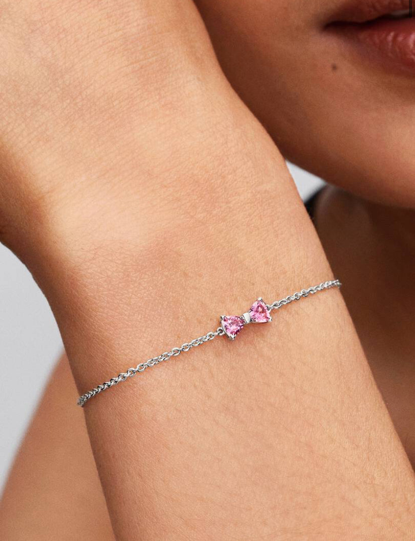 Bracciale Fiocco Luminoso Rosa Pandora 594234C01