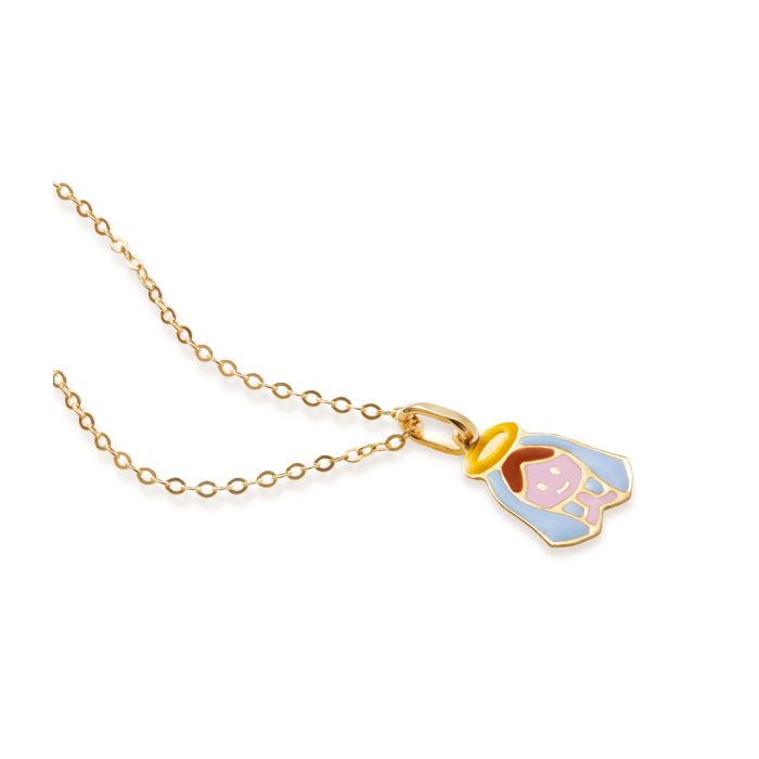 Collana “Proteggimi” in Oro Giallo con Madonnina Le Bebè PMG185