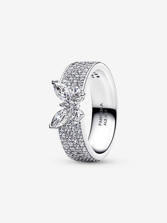 Anello Fascia Pavè con Farfalla Luminosa Argento Sterling 925 Pandora 194270C01