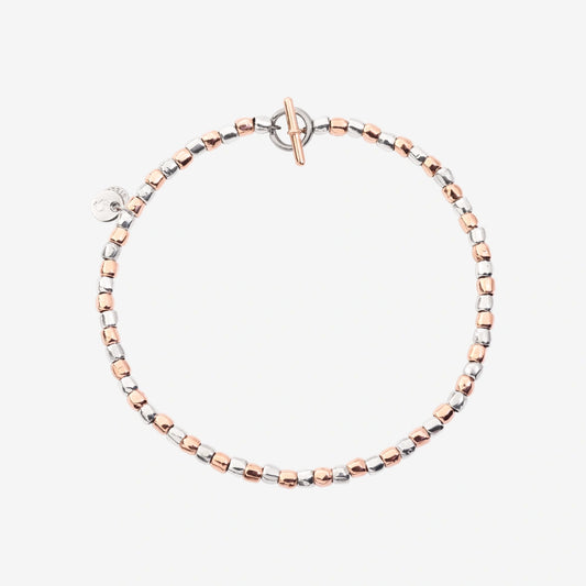 Bracciale Mini Granelli Oro Rosa 9 Kt, Argento e Acciaio Dodo DBC0002_GRANX_G9AMX