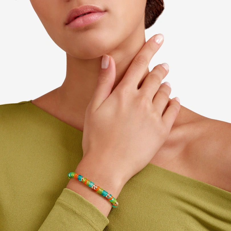 Bracciale Rondelle Argento Dorato & Plastica Riciclata DBC5003_RONDE_VERAG