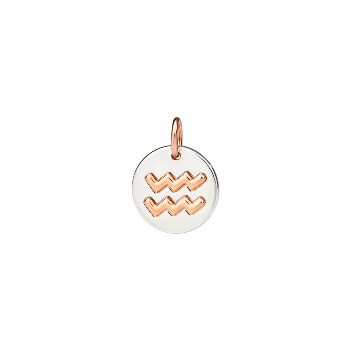 Aquarius Zodiac Pendant Silver Rose Gold 9 kt Dodo DMC2012_ZODAC_0009A