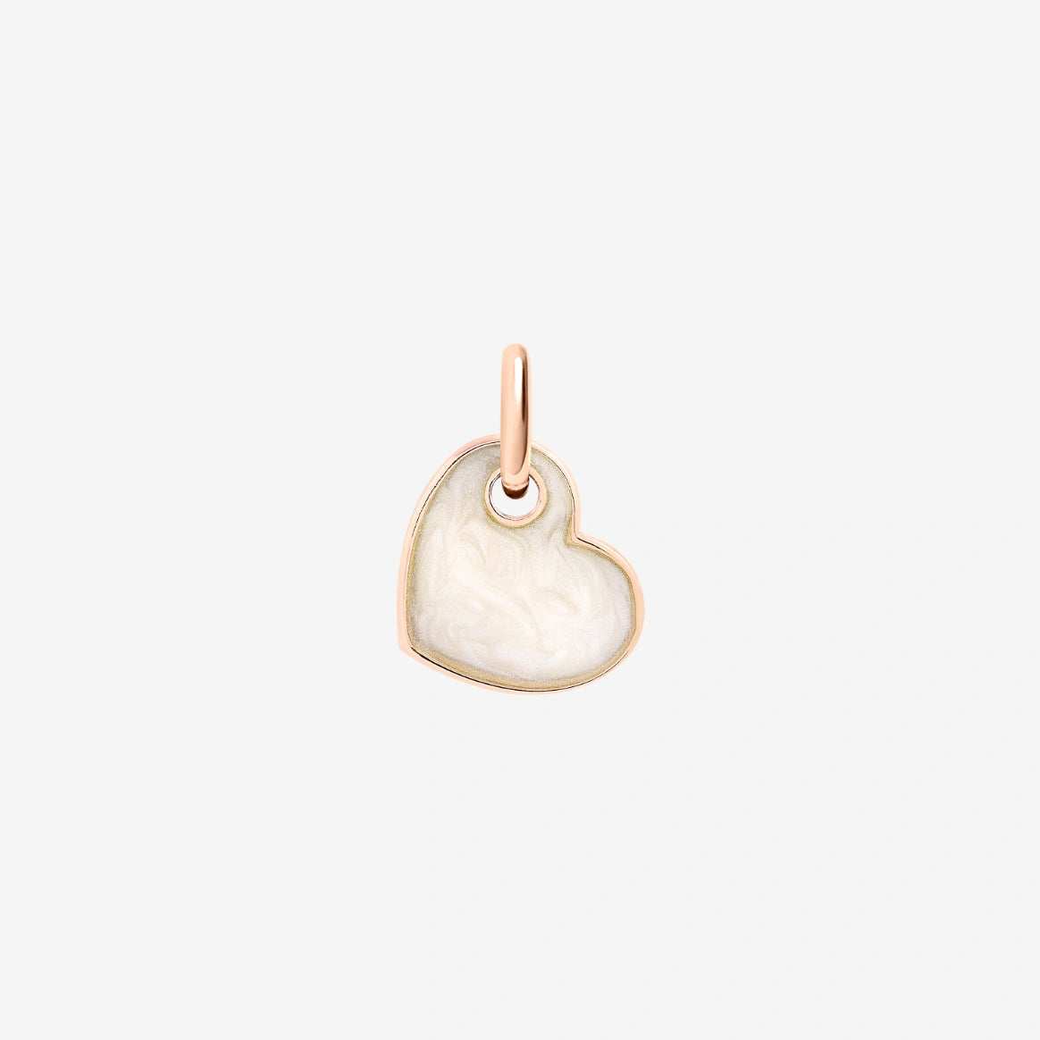 Heart Pendant White Enamel 9 Kt Rose Gold Dodo DMC4011_HEART_EPB9R